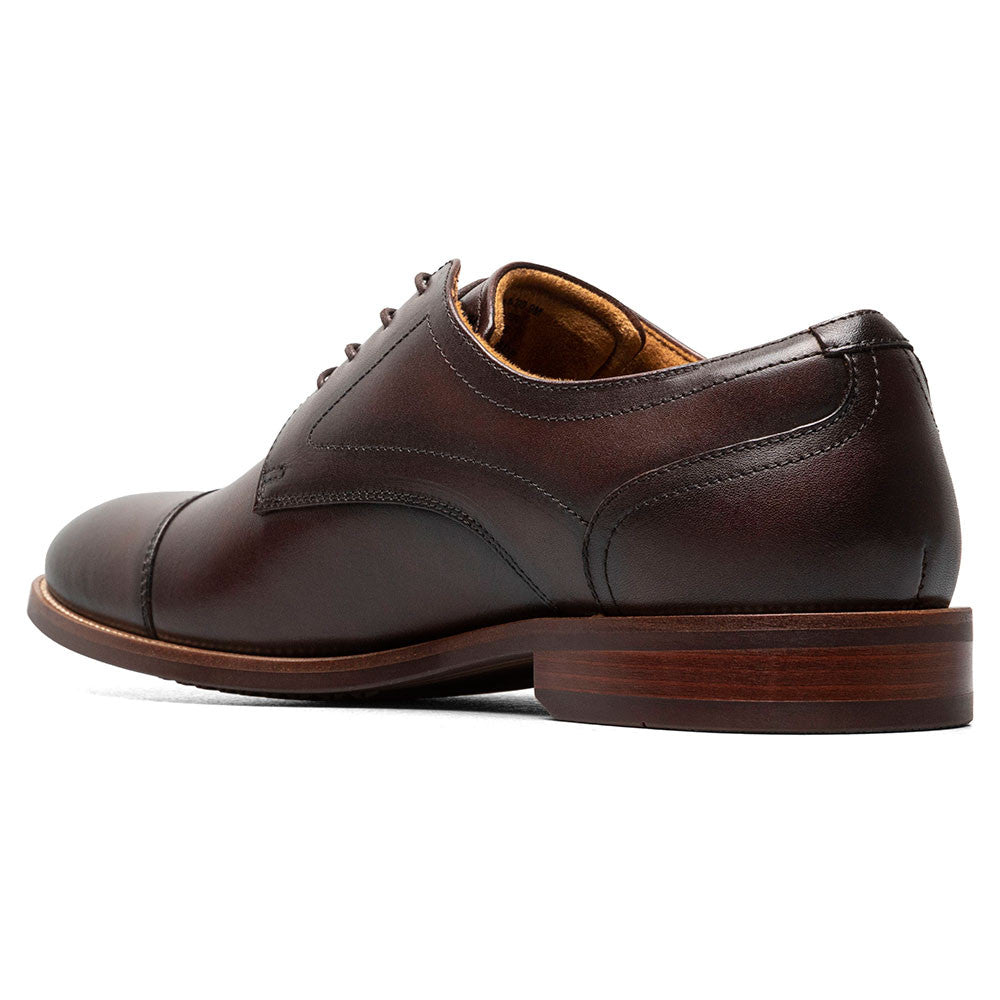 Florsheim Rucci Brown Smooth Leather Cap Toe Derby Dress Shoes