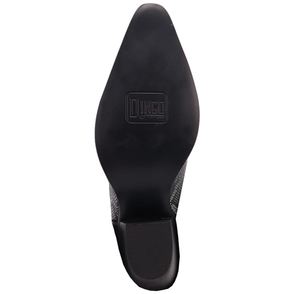 Shabby Black Leather Denim Fold-Over Animal Print Snip Toe Women Boot | Dingo Western Cowgirl Boots