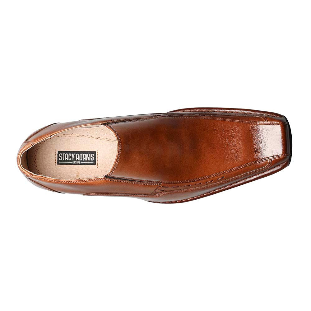Stacy Adams Templin Cognac Leather Bike Toe Loafers (USA Men Size)