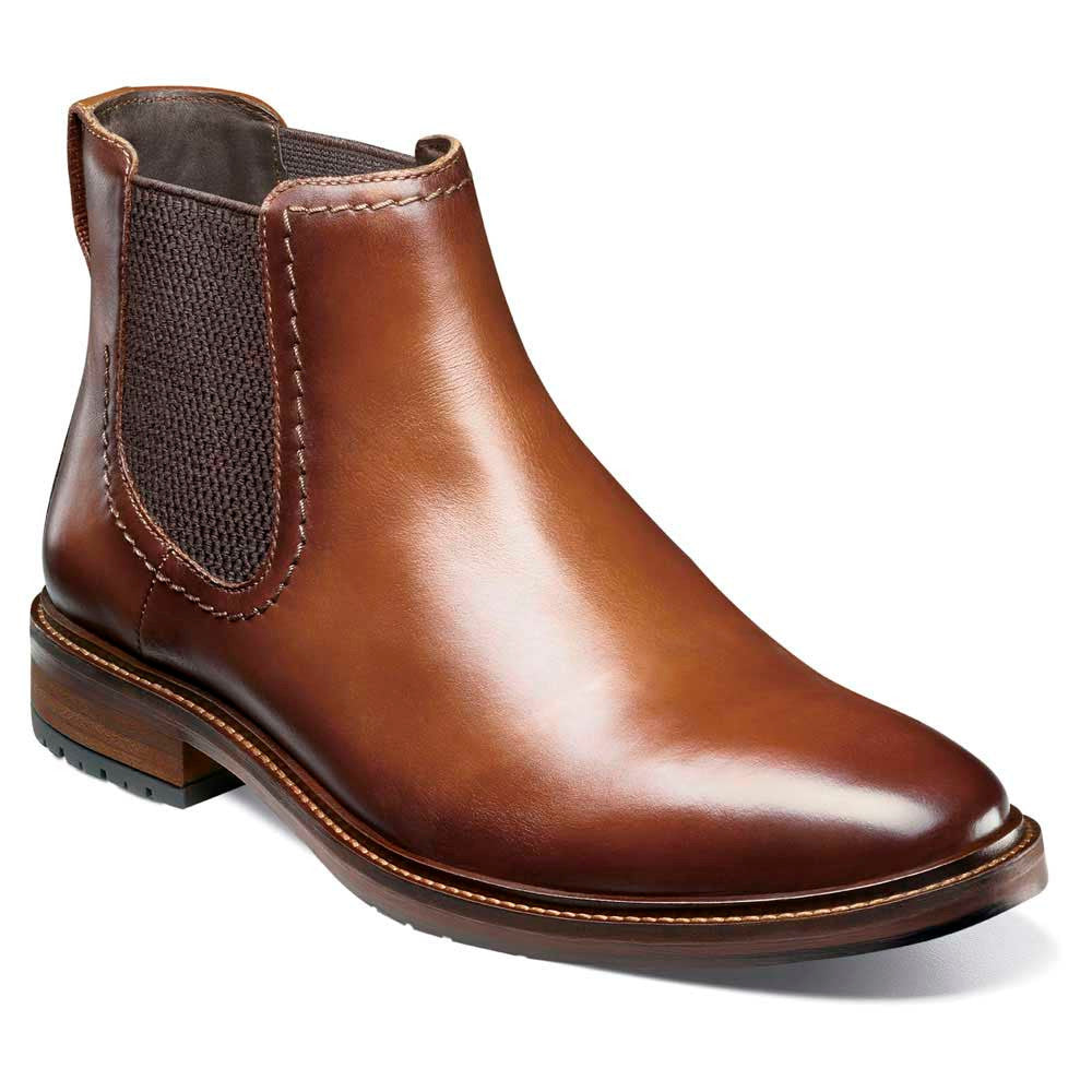 Florsheim Forge Cognac Smooth Leather Plain Toe Gore Chukka Boots (USA Men Size)