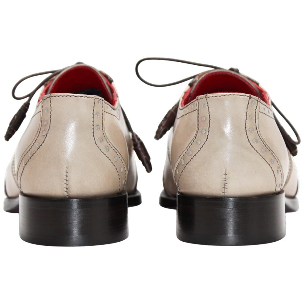 Fennix of Italy Genuine Alligator Skin JAX Brown Multi Derby Shoes (US Men Size)