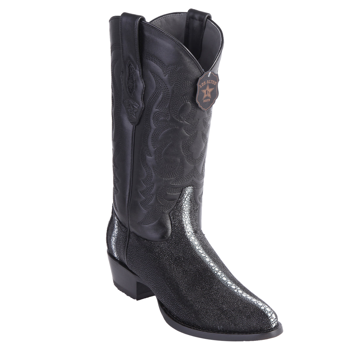 Los Altos Black Stingray Round Toe Boots