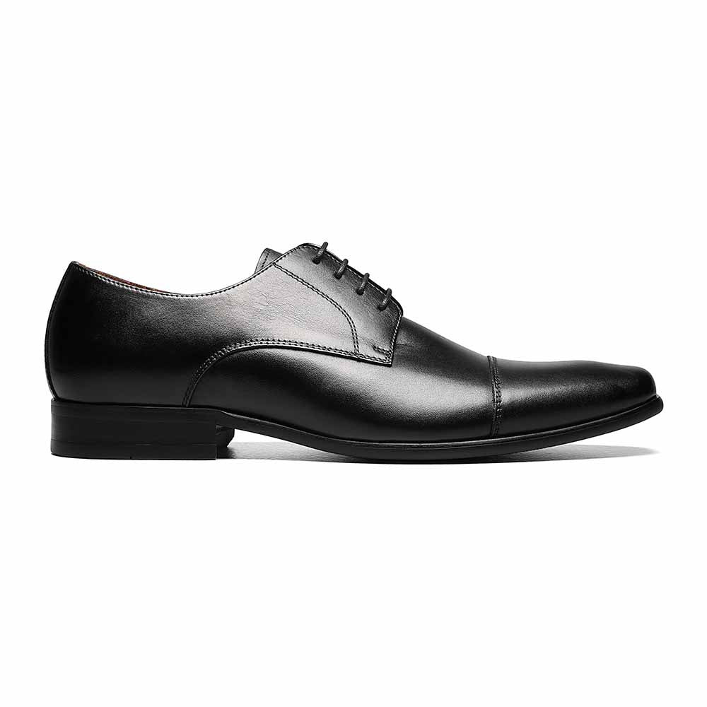 Florsheim Postino Black Smooth Leather Cap Toe Mens Oxford