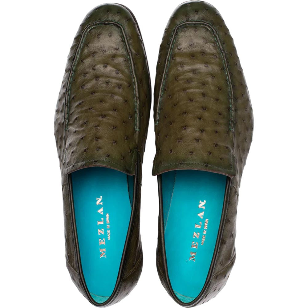 Mezlan Men's Menor Olive Genuine Ostrich Slip-On