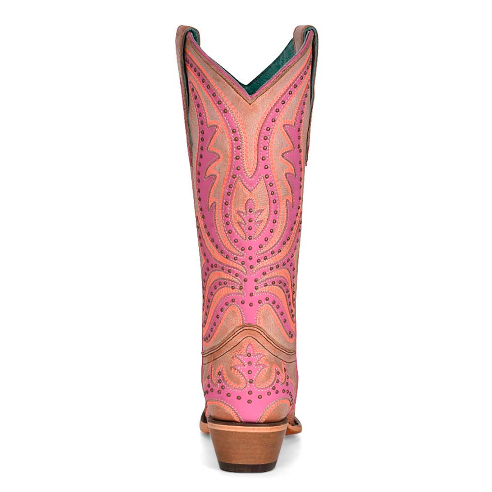 Corral WoMen's Western Pink Overlay & Fluorescent Embroidery Boots