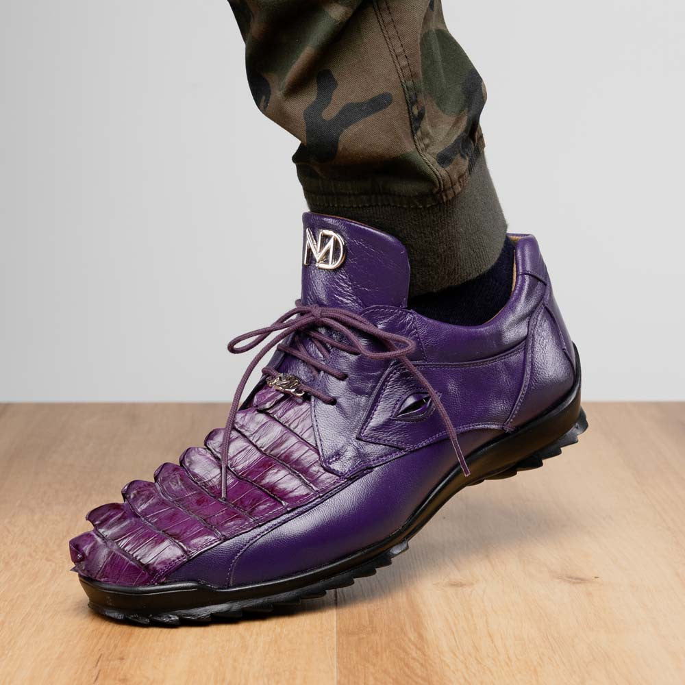 Marco Di Milano Udine Genuine Hornback Caiman & Calf Leather Sneaker - Purple
