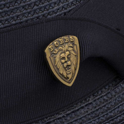 Dobbs Rosebud Navy Florentine Milan Straw Hat