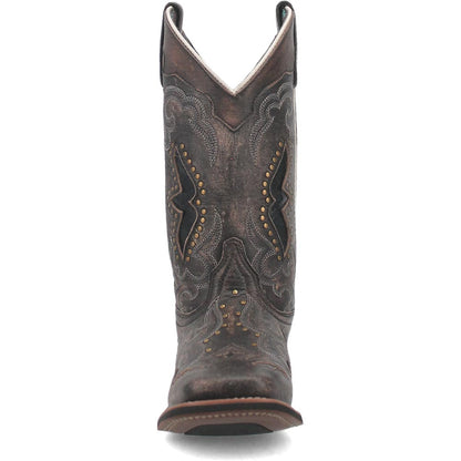 Laredo Spellbound BlackTan Leather Square Toe West Cowgirl Boot (US Women Size)