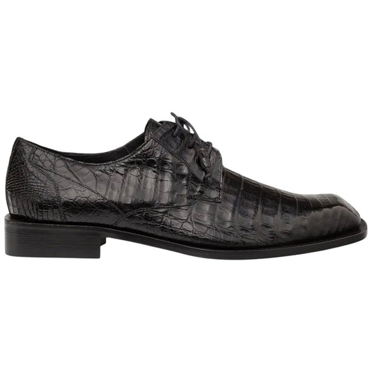Mezlan of Spain Ugo Genuine Crocodile Skin Lace Up Dress Shoes in Black
