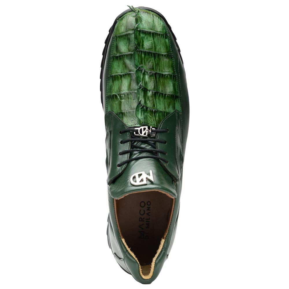 Marco Di Milano Udine Genuine Hornback Caiman & Calf Leather Sneaker - Green