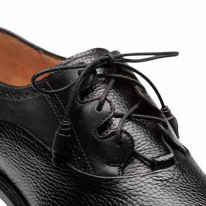 Mezlan Nord Burnished Calfskin Black Wing Tip Oxford Brogue Dress Shoe