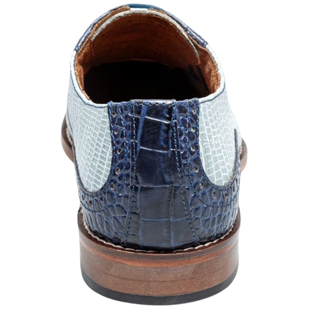 Stacy Adams Tarango Modified Cap Toe Dark Blue Multi Oxford Shoes for Men