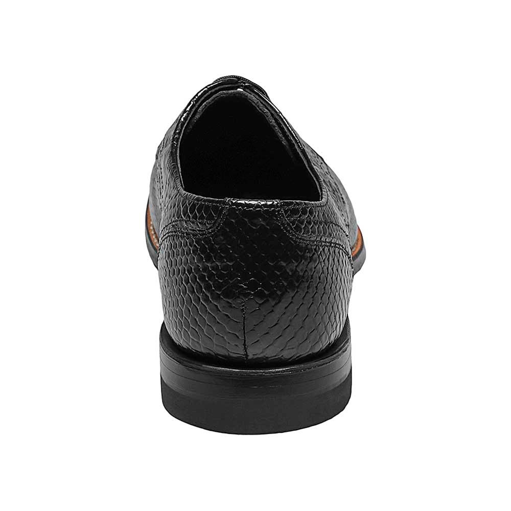 Stacy Adams Men's Madison Black Anaconda Print Plain Toe Oxford