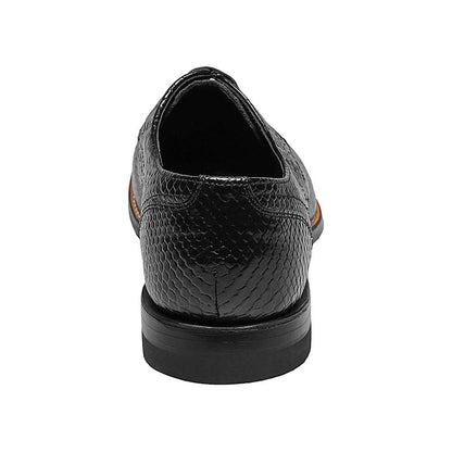 Stacy Adams Men's Madison Black Anaconda Print Plain Toe Oxford
