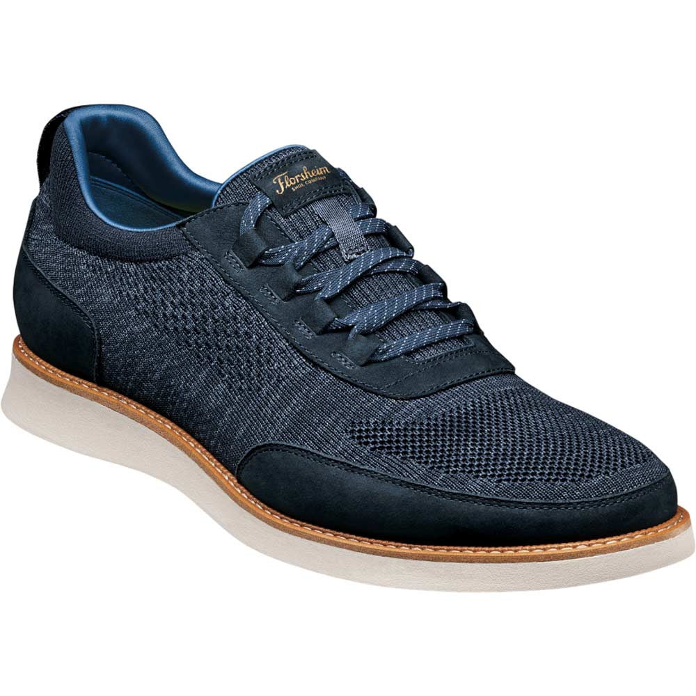 Florsheim Launch Navy Knit Elastic Lace Moc Toe Casual Loafers (USA Men Size)