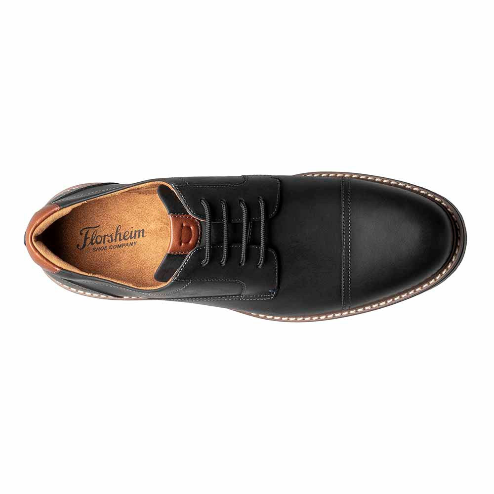 Florsheim Norwalk Black CH Soft Leather Cap Toe Casual Derby (USA Men Size)