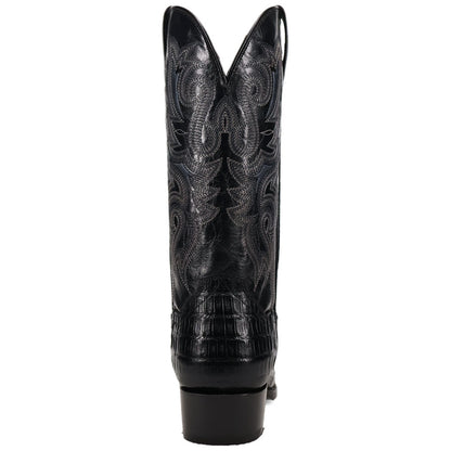 Dan Post Zandor Black Caiman Belly Square Toe Western Cowboy Boots