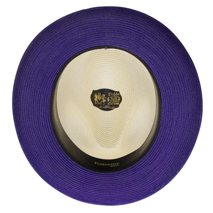 Dobbs Toledo Milan Straw Hat in Ivory/Purple