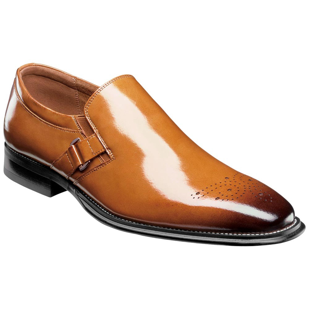 Stacy Adams Alistair Plain Toe Ornament Slip-On - Tan