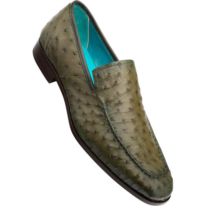 Mezlan Men's Menor Olive Genuine Ostrich Slip-On