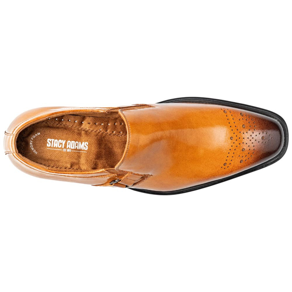 Stacy Adams Alistair Plain Toe Ornament Slip-On - Tan