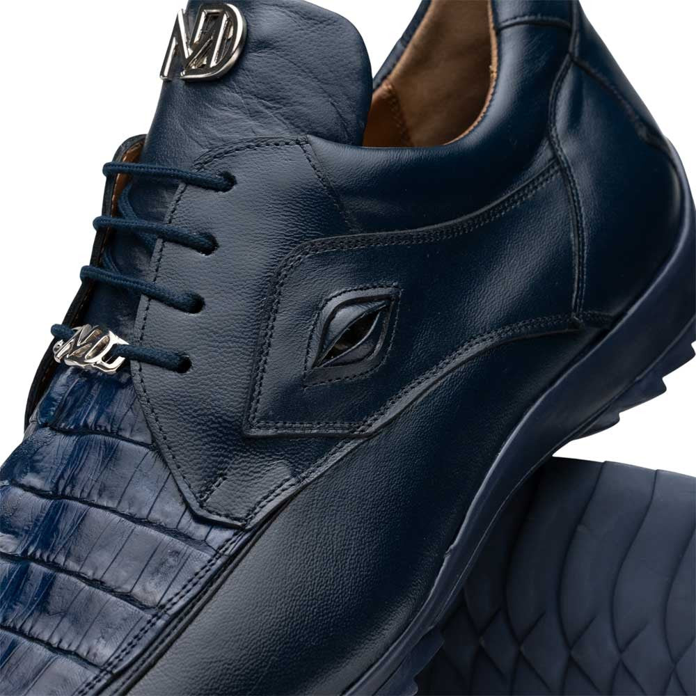 Marco Di Milano Udine Genuine Hornback Caiman & Calf Leather Sneaker - Navy