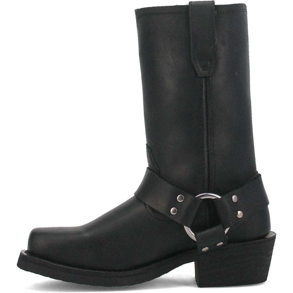 Dingo Molly Black Leather Snoot Toe Western Fashion Harness Boot(US Women Size)