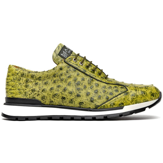 Marco Di Milano Scanno Antique Green Ostrich Fashion Sneakers