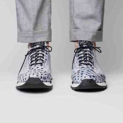 Marco Di Milano Scanno Newspaper Ostrich Sneakers