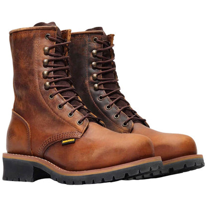 Bonanza Men's Sierra 9-Inch Crazy Brown Logger Full Grain Leather Boots