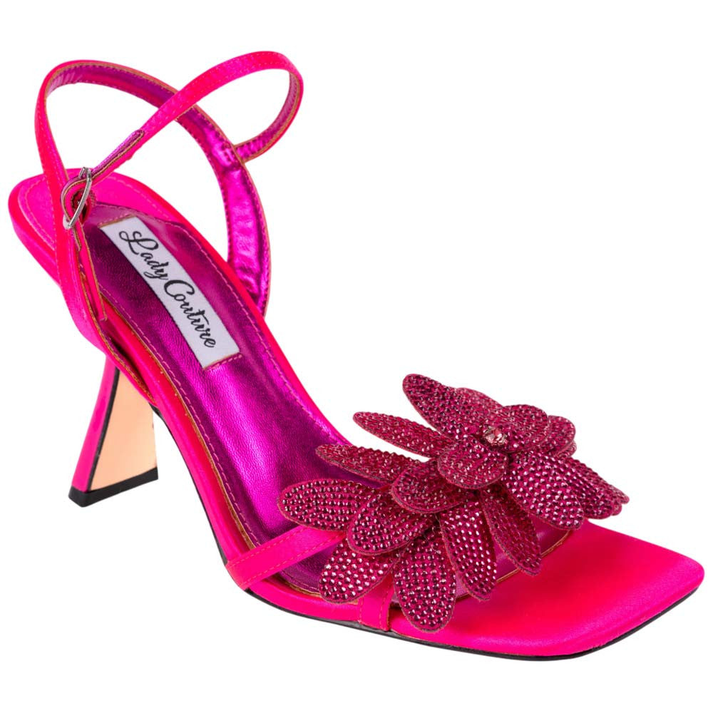 Lady Couture Lust Fuschia Rhinestone Slingback Heels