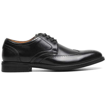 Stacy Adams Men’s Smooth Leather Wing Tip Black Oxfords Bennett