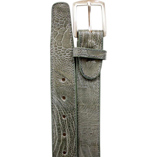 Belvedere Men's Gray Ostrich Leg Belt
