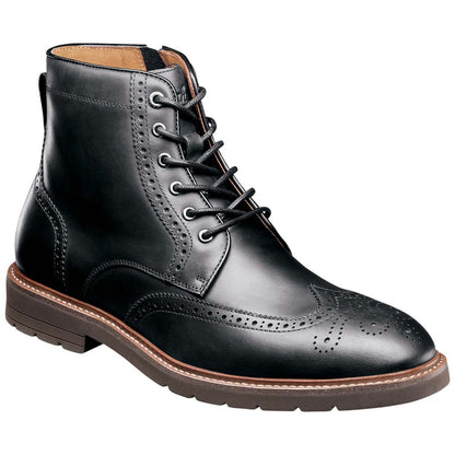 Florsheim Redford Black Men's Wingtip Lace Up Boot