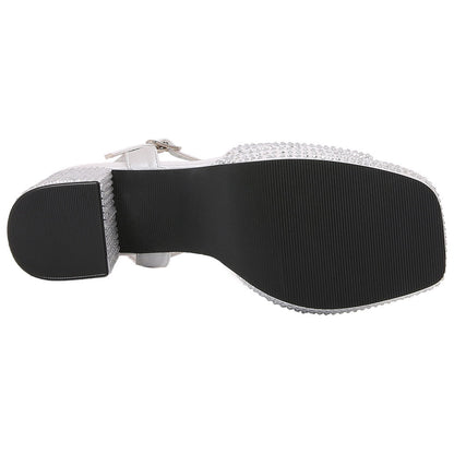 Lady Couture Judy 3” Block Heel Sandals in Silver