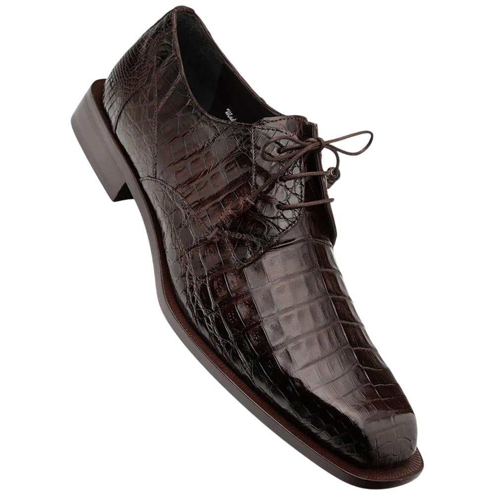 Mezlan of Spain Ugo Genuine Crocodile Skin Lace Up Dress Shoes in Brown