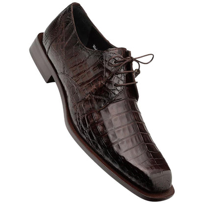 Mezlan of Spain Ugo Genuine Crocodile Skin Lace Up Dress Shoes in Brown