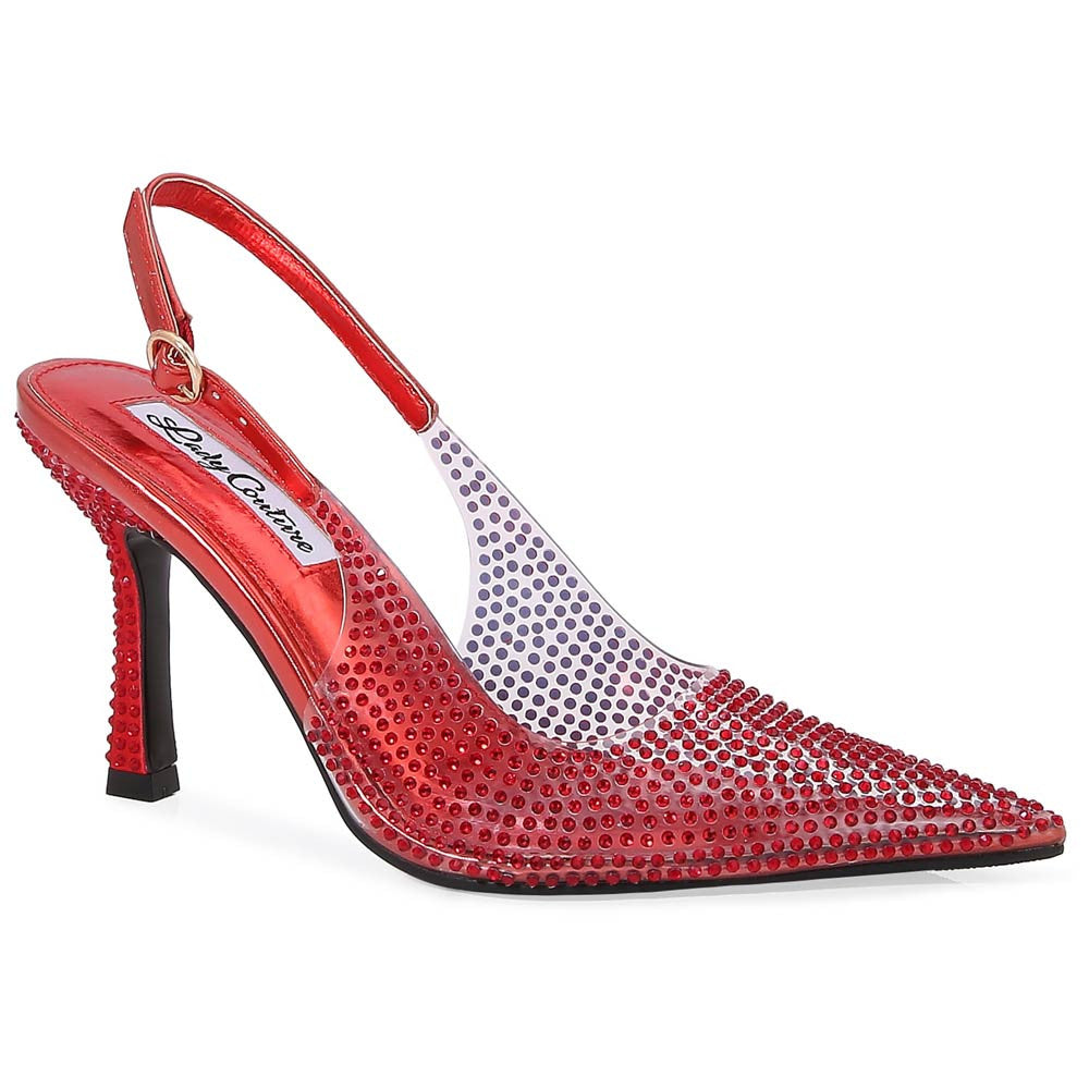 Lady Couture Irene 3.5” High Heel Pumps in Red