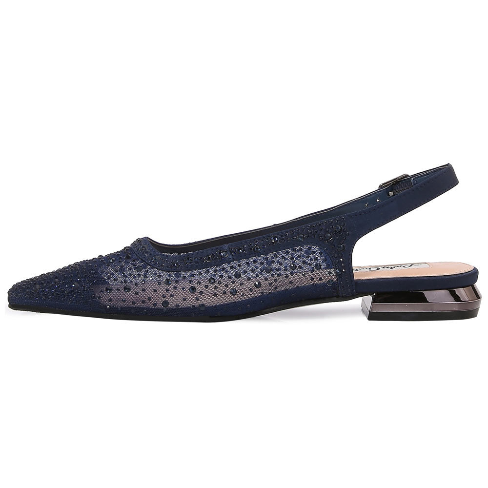 Lady Couture Kara 0.75” Block Heel Flats in Navy