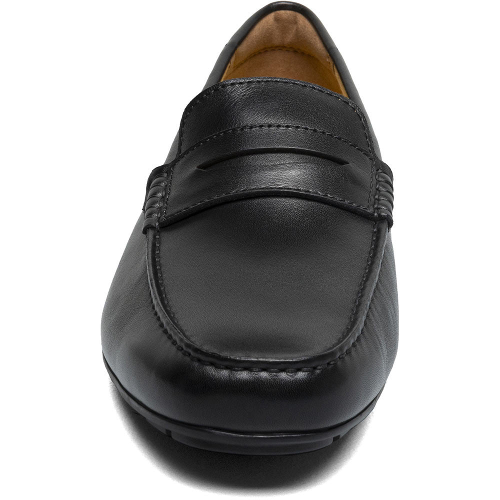Florsheim Motor Black Smooth Leather Moc Toe Penny Driving Shoes