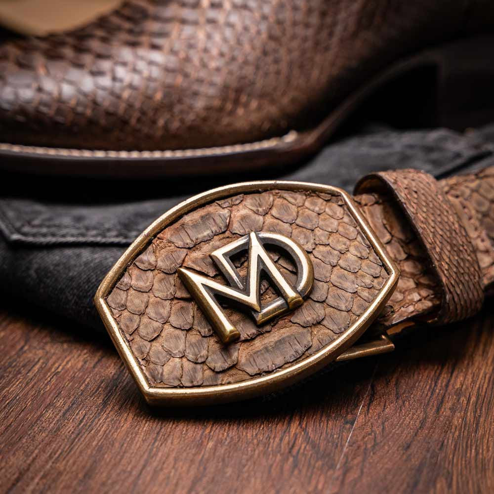 Missouri Genuine Python Skin Brown Cowboy Boot | Marco Di Milano Western Boots