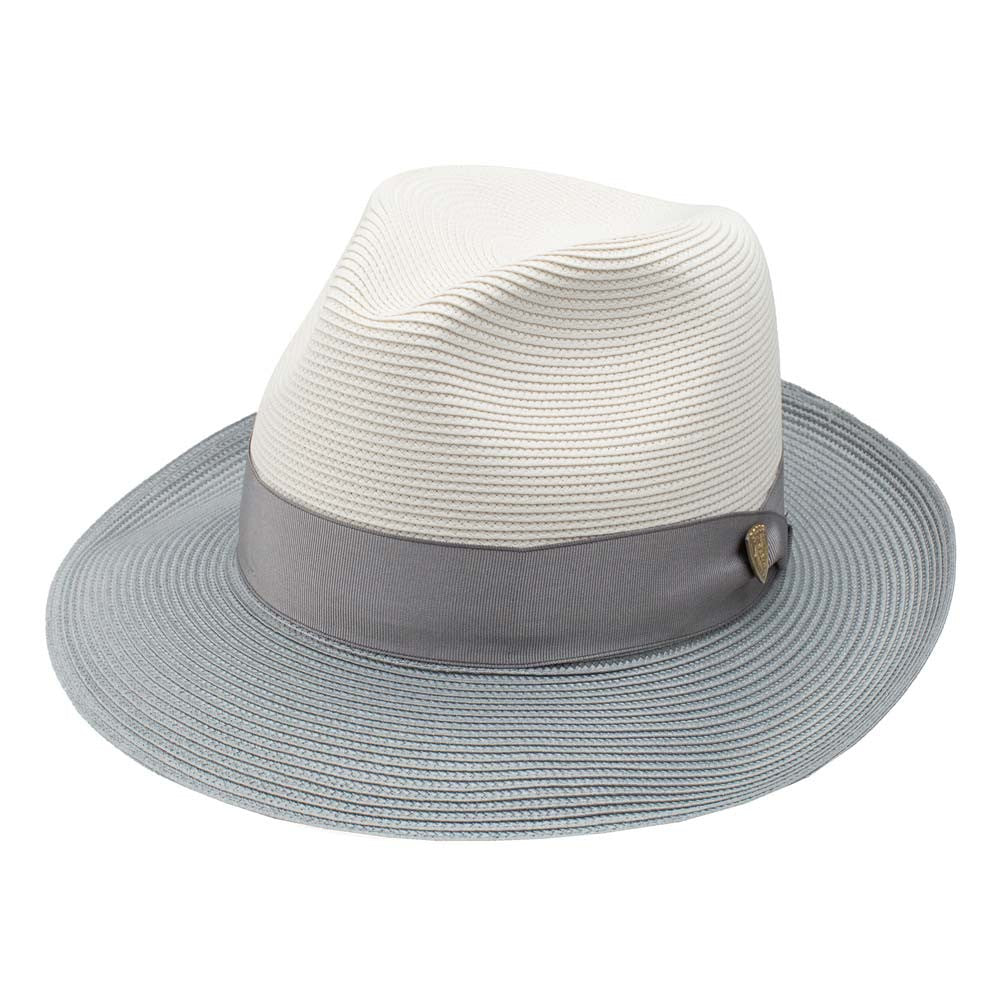 Dobbs Toledo Milan Straw Hat in Beige/Grey