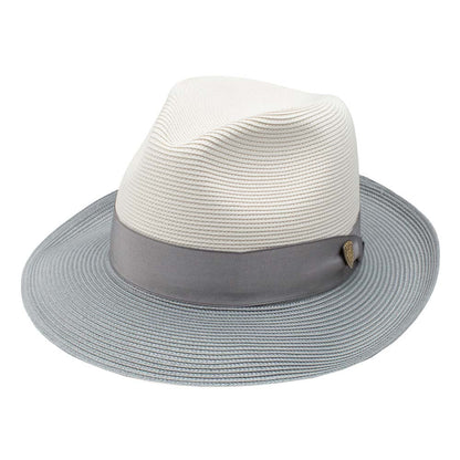 Dobbs Toledo Milan Straw Hat in Beige/Grey