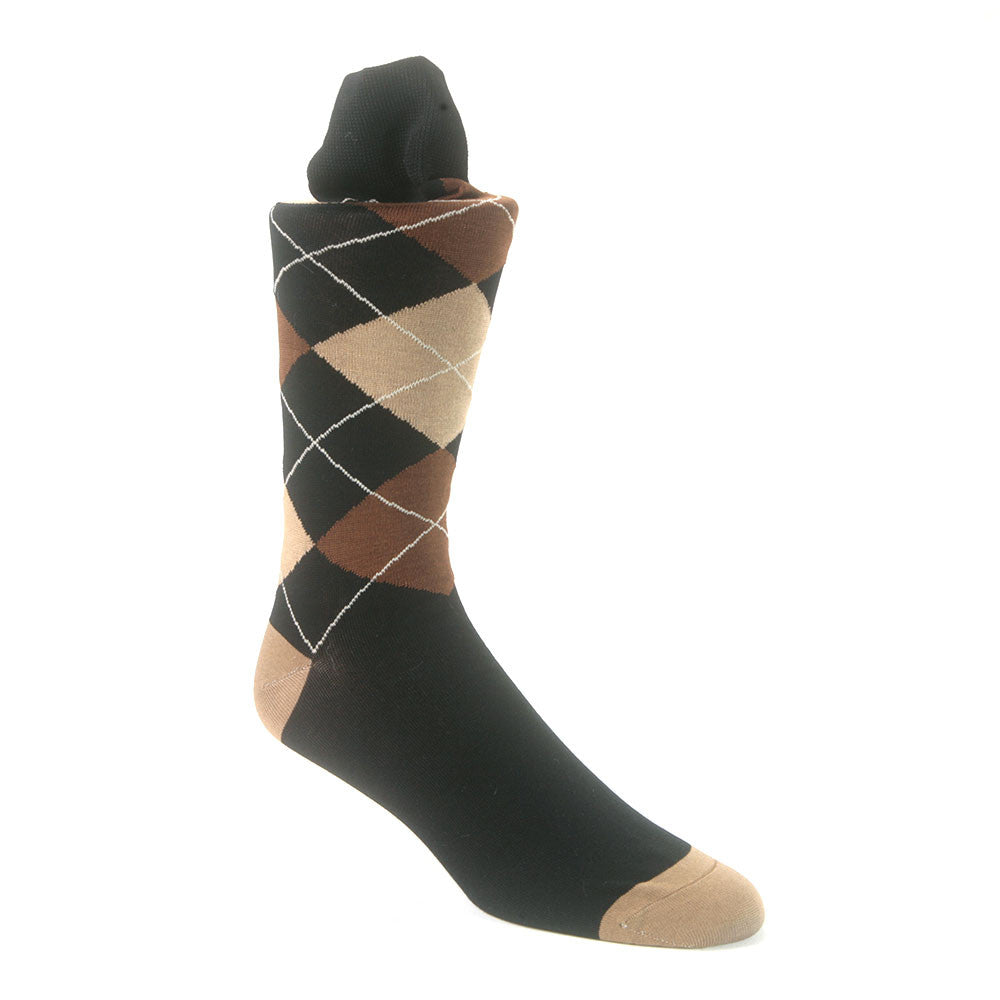 Tallia Black & Taupe Multi-toned printed Socks for Men