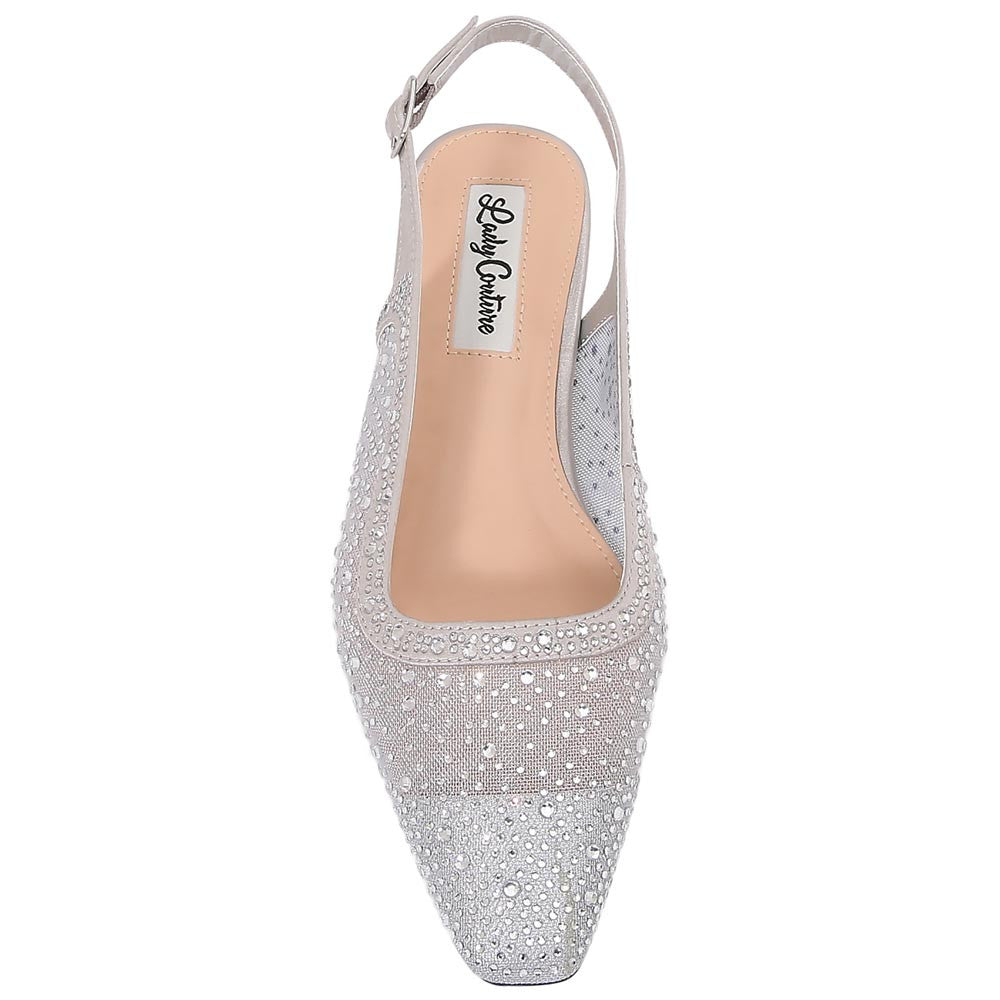 Lady Couture Kara 0.75” Block Heel Flats in Silver