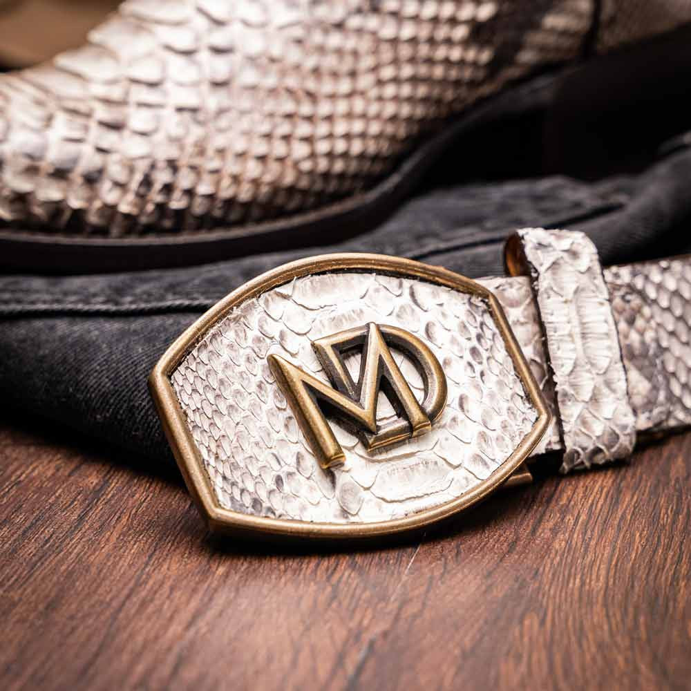 Kansas Genuine Python Skin Natural Cowboy Boot | Marco Di Milano Western Boots