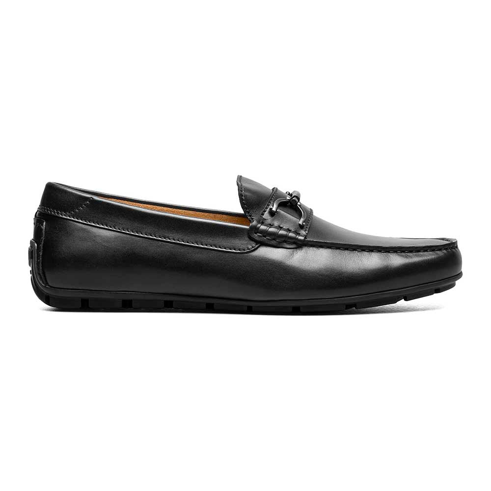 Florsheim Motor Black Smooth Leather Moc Toe Bit Driving Shoes