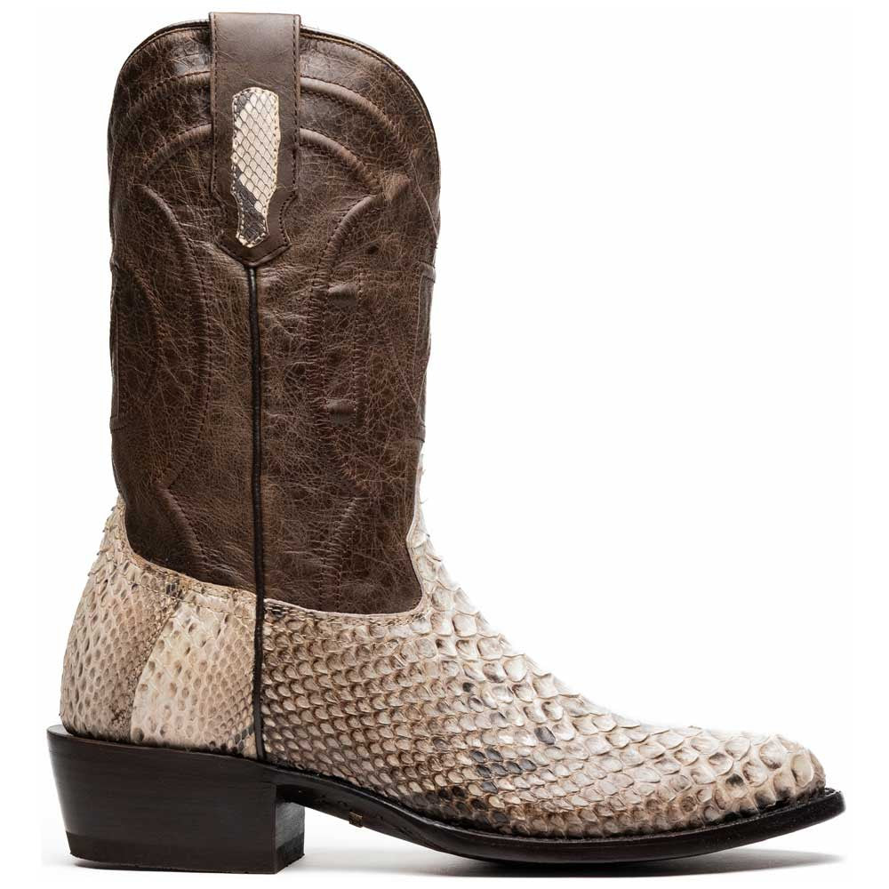Kansas Genuine Python Skin Natural Cowboy Boot | Marco Di Milano Western Boots