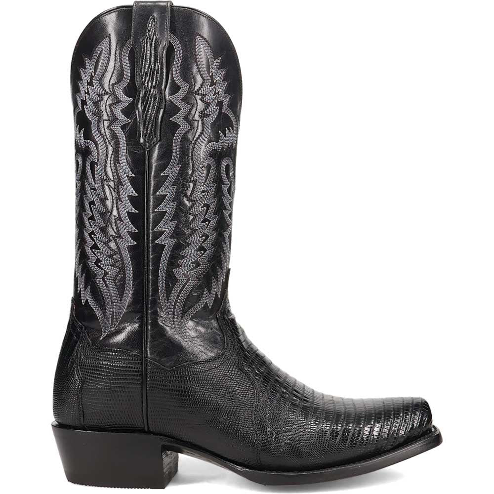 Dan Post Ringold Lizard Skin Antique Black 13" Cowboy Heel Boots (USA Men Size)