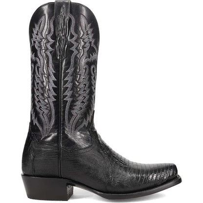Dan Post Ringold Lizard Skin Antique Black 13" Cowboy Heel Boots (USA Men Size)